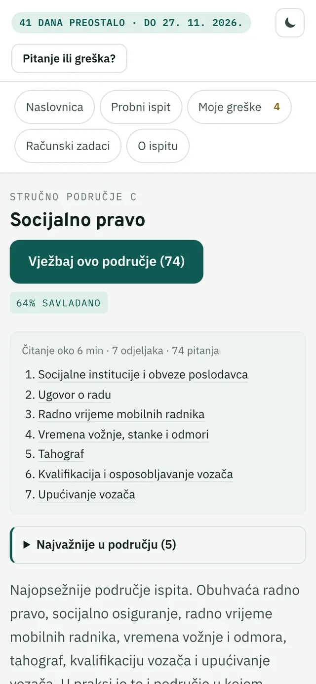 Stručno područje u tečaju: vrijeme čitanja, sadržaj i najvažnije u području